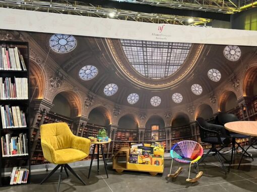 Decoración stand alianza francesa, centro de convenciones puerta de oro!!
