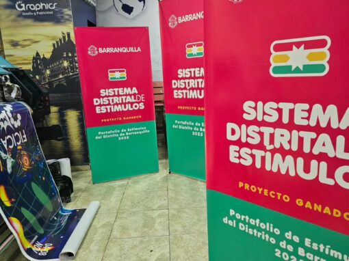 Impresión digital a gran formato, porta pendón tipo araña evento FICICA 2025